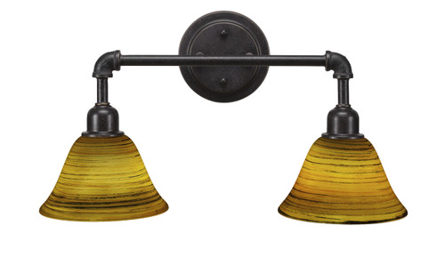 Toltec Lighting - 182-DG-454 - Two Light Bath Bar - Vintage - Dark Granite