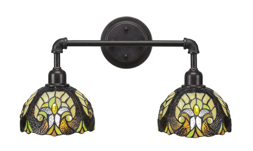 Toltec Lighting - 182-DG-9945 - Two Light Bath Bar - Vintage - Dark Granite