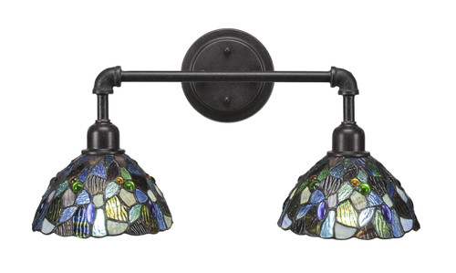 Toltec Lighting - 182-DG-9955 - Two Light Bath Bar - Vintage - Dark Granite