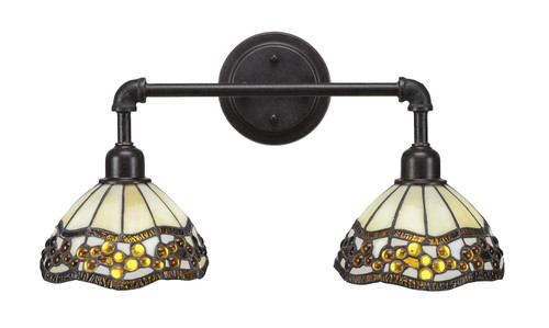 Toltec Lighting - 182-DG-9975 - Two Light Bath Bar - Vintage - Dark Granite