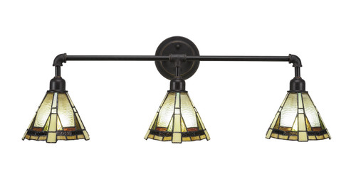Toltec Lighting - 183-DG-9345 - Three Light Bath Bar - Vintage - Dark Granite