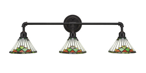 Toltec Lighting - 183-DG-9375 - Three Light Bath Bar - Vintage - Dark Granite