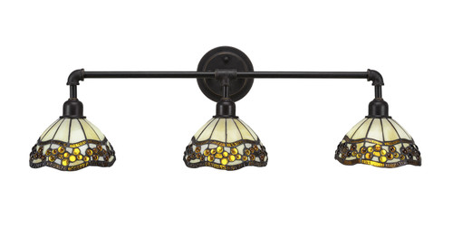 Toltec Lighting - 183-DG-9975 - Three Light Bath Bar - Vintage - Dark Granite