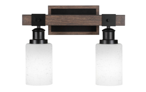 Toltec Lighting - 1842-MBDW-310 - Two Light Bath Bar - Tacoma - Matte Black & Painted Distressed Wood-look Metal