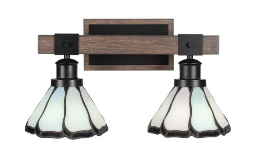 Toltec Lighting - 1842-MBDW-9125 - Two Light Bath Bar - Tacoma - Matte Black & Painted Distressed Wood-look Metal