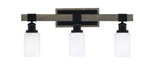 Toltec Lighting - 1843-MBDW-3001 - Three Light Bath Bar - Tacoma - Matte Black & Painted Distressed Wood-look Metal