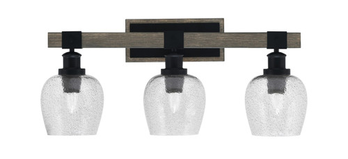 Toltec Lighting - 1843-MBDW-4812 - Three Light Bath Bar - Tacoma - Matte Black & Painted Distressed Wood-look Metal