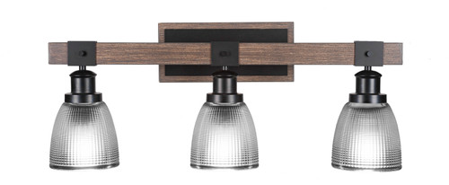 Toltec Lighting - 1843-MBDW-500 - Three Light Bath Bar - Tacoma - Matte Black & Painted Distressed Wood-look Metal