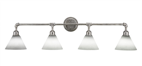 Toltec Lighting - 184-AS-312 - Four Light Bath Bar - Vintage - Aged Silver