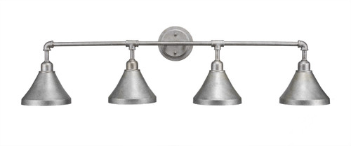 Toltec Lighting - 184-AS-410 - Four Light Bath Bar - Vintage - Aged Silver