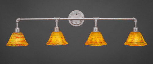 Toltec Lighting - 184-AS-454 - Four Light Bath Bar - Vintage - Aged Silver