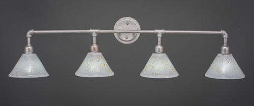 Toltec Lighting - 184-AS-7145 - Four Light Bath Bar - Vintage - Aged Silver