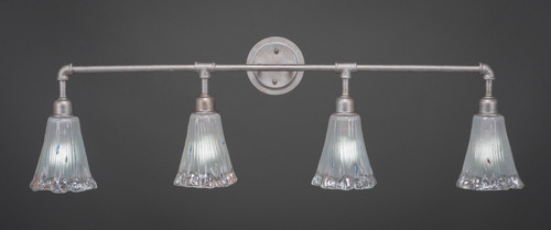 Toltec Lighting - 184-AS-721 - Four Light Bath Bar - Vintage - Aged Silver