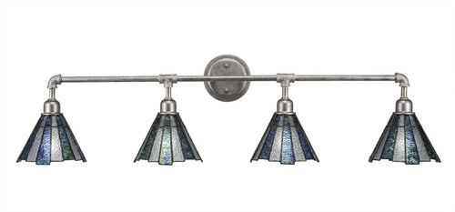 Toltec Lighting - 184-AS-9325 - Four Light Bath Bar - Vintage - Aged Silver
