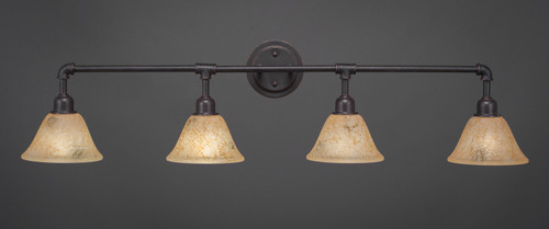 Toltec Lighting - 184-DG-508 - Four Light Bath Bar - Vintage - Dark Granite