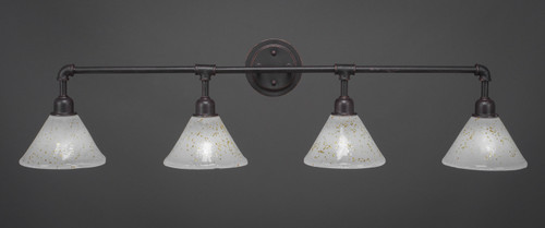 Toltec Lighting - 184-DG-7145 - Four Light Bath Bar - Vintage - Dark Granite