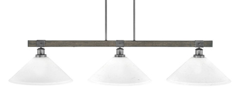 Toltec Lighting - 1863-GPDW-318 - Three Light Bar - Tacoma - Graphite & Painted Distressed Wood-look Metal