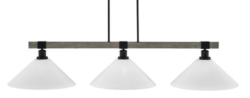 Toltec Lighting - 1863-MBDW-2161 - Three Light Bar - Tacoma - Matte Black & Painted Distressed Wood-look Metal