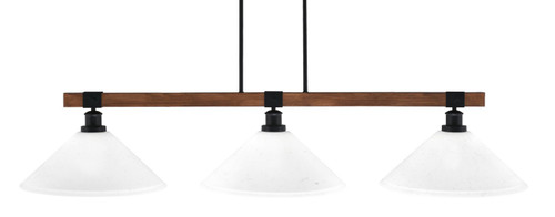 Toltec Lighting - 1863-MBWG-318 - Three Light Bar - Tacoma - Matte Black & Painted Wood-look Metal