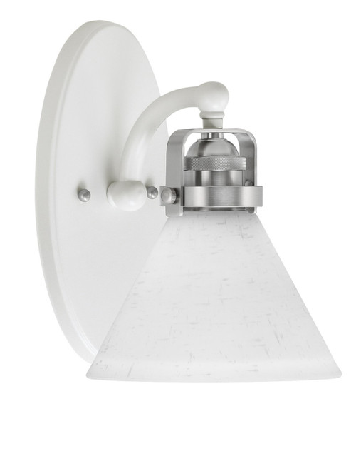 Toltec Lighting - 1931-WHBN-312 - One Light Wall Sconce - Easton - White & Brushed Nickel