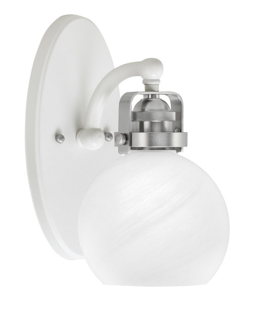 Toltec Lighting - 1931-WHBN-4101 - One Light Wall Sconce - Easton - White & Brushed Nickel