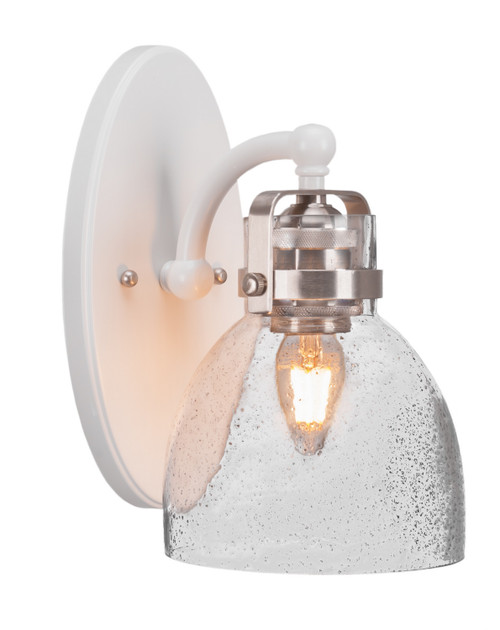 Toltec Lighting - 1931-WHBN-4119 - One Light Wall Sconce - Easton - White & Brushed Nickel