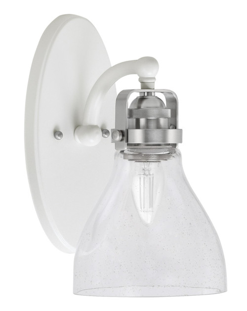 Toltec Lighting - 1931-WHBN-4760 - One Light Wall Sconce - Easton - White & Brushed Nickel