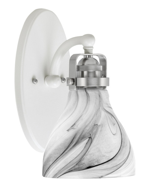 Toltec Lighting - 1931-WHBN-4769 - One Light Wall Sconce - Easton - White & Brushed Nickel