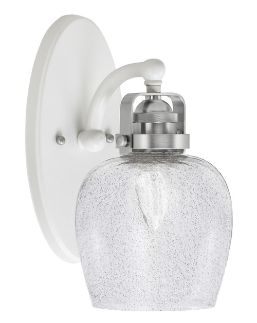 Toltec Lighting - 1931-WHBN-4812 - One Light Wall Sconce - Easton - White & Brushed Nickel