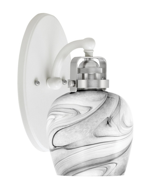 Toltec Lighting - 1931-WHBN-4819 - One Light Wall Sconce - Easton - White & Brushed Nickel