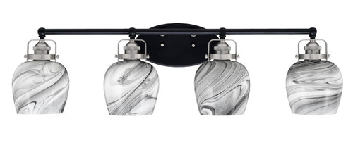 Toltec Lighting - 1934-MBBN-4819 - Four Light Bath Bar - Easton - Matte Black & Brushed Nickel