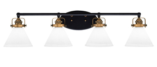 Toltec Lighting - 1934-MBBR-312 - Four Light Bath Bar - Easton - Matte Black & Brass