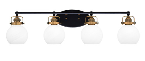 Toltec Lighting - 1934-MBBR-4101 - Four Light Bath Bar - Easton - Matte Black & Brass