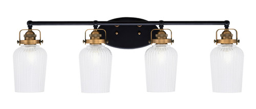 Toltec Lighting - 1934-MBBR-4250 - Four Light Bath Bar - Easton - Matte Black & Brass