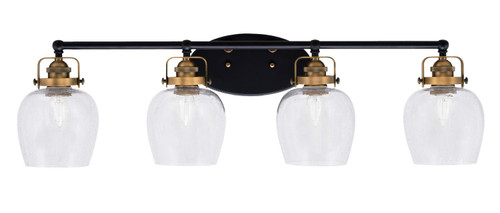 Toltec Lighting - 1934-MBBR-4810 - Four Light Bath Bar - Easton - Matte Black & Brass