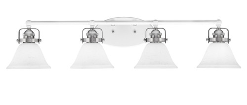 Toltec Lighting - 1934-WHBN-311 - Four Light Bath Bar - Easton - White & Brushed Nickel