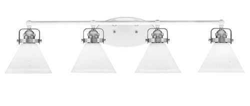 Toltec Lighting - 1934-WHBN-312 - Four Light Bath Bar - Easton - White & Brushed Nickel