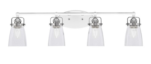 Toltec Lighting - 1934-WHBN-461 - Four Light Bath Bar - Easton - White & Brushed Nickel
