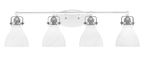 Toltec Lighting - 1934-WHBN-4761 - Four Light Bath Bar - Easton - White & Brushed Nickel