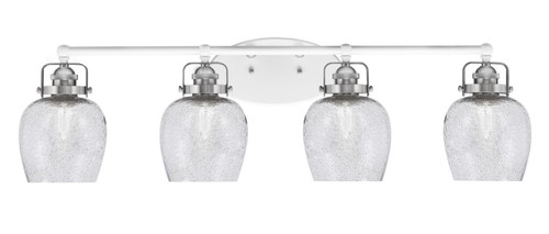 Toltec Lighting - 1934-WHBN-4812 - Four Light Bath Bar - Easton - White & Brushed Nickel