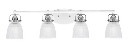 Toltec Lighting - 1934-WHBN-500 - Four Light Bath Bar - Easton - White & Brushed Nickel