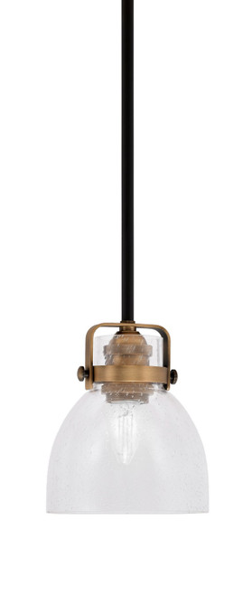 Toltec Lighting - 1941-MBBR-4110 - One Light Mini Pendant - Easton - Matte Black & Brass