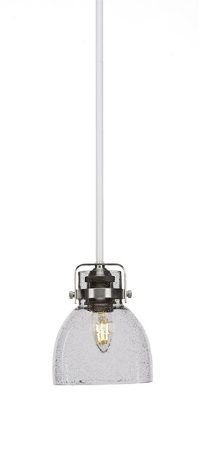 Toltec Lighting - 1941-WHBN-4110 - One Light Mini Pendant - Easton - White & Brushed Nickel