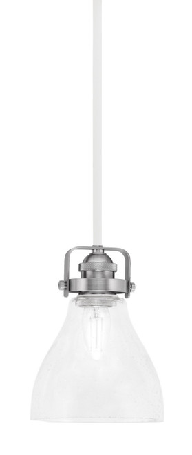 Toltec Lighting - 1941-WHBN-4760 - One Light Mini Pendant - Easton - White & Brushed Nickel