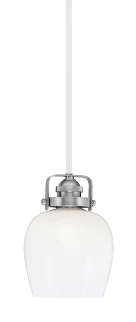 Toltec Lighting - 1941-WHBN-4811 - One Light Mini Pendant - Easton - White & Brushed Nickel