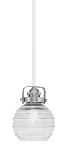 Toltec Lighting - 1941-WHBN-5110 - One Light Mini Pendant - Easton - White & Brushed Nickel