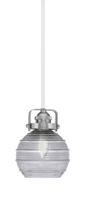 Toltec Lighting - 1941-WHBN-5112 - One Light Mini Pendant - Easton - White & Brushed Nickel