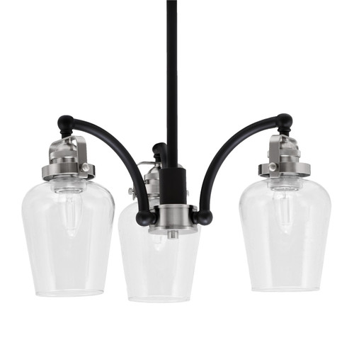 Toltec Lighting - 1943-MBBN-210 - Three Light Chandelier - Easton - Matte Black & Brushed Nickel