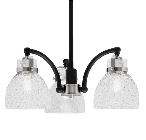 Toltec Lighting - 1943-MBBN-4119 - Three Light Chandelier - Easton - Matte Black & Brushed Nickel