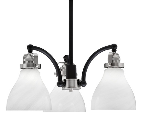 Toltec Lighting - 1943-MBBN-4761 - Three Light Chandelier - Easton - Matte Black & Brushed Nickel